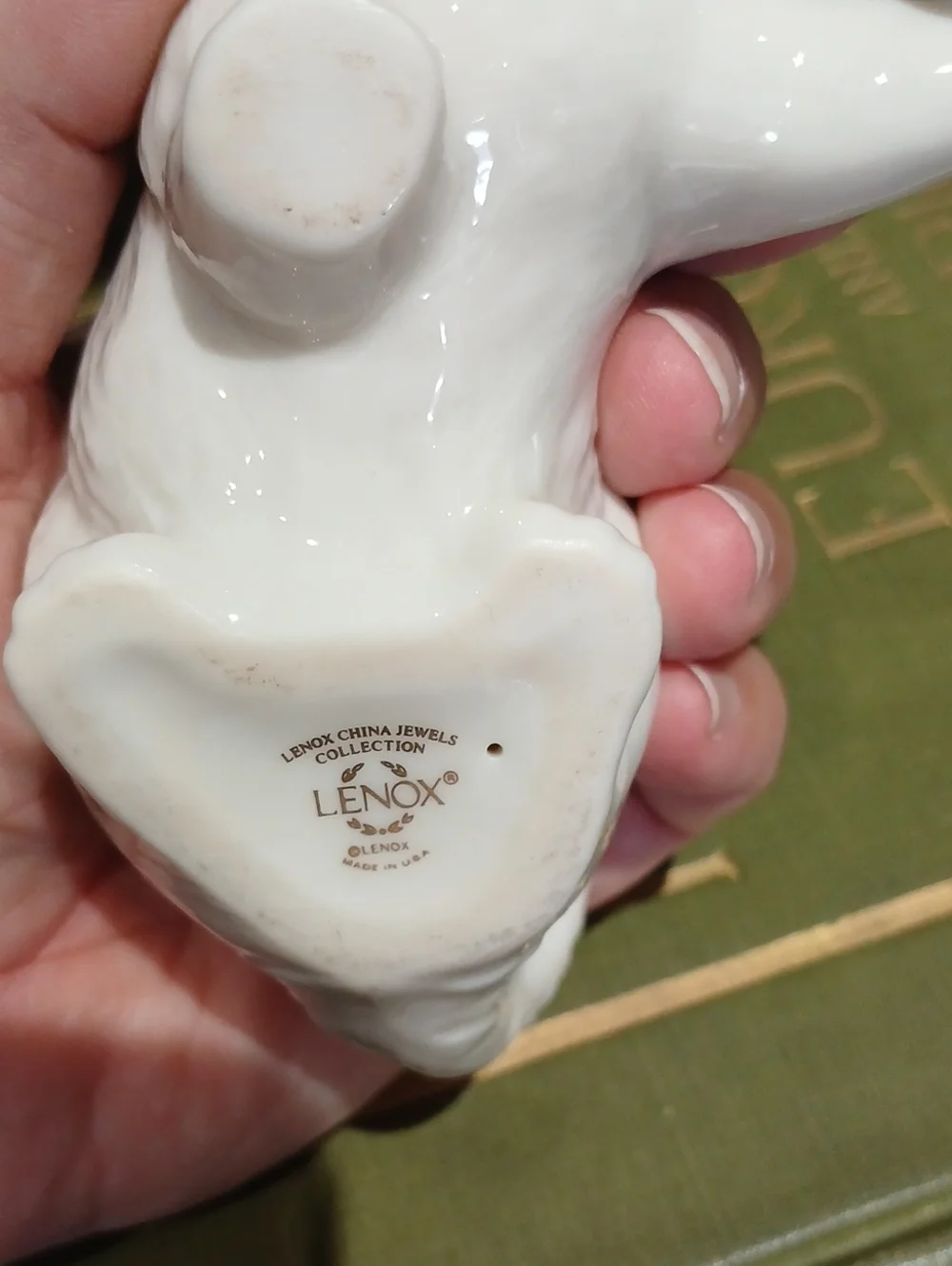 Vintage 1991 Lenox China Jewels Collection Cat Playing with Ball Figurine